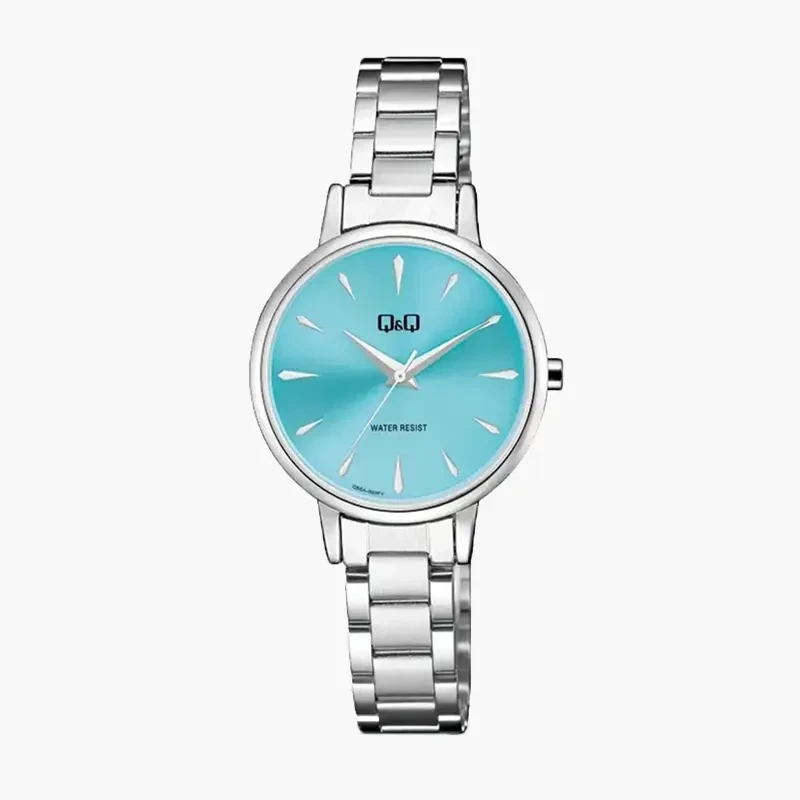Q&Q  Light Blue 32mm Dial Silver-tone Ladies Watch- Q56A-002PY